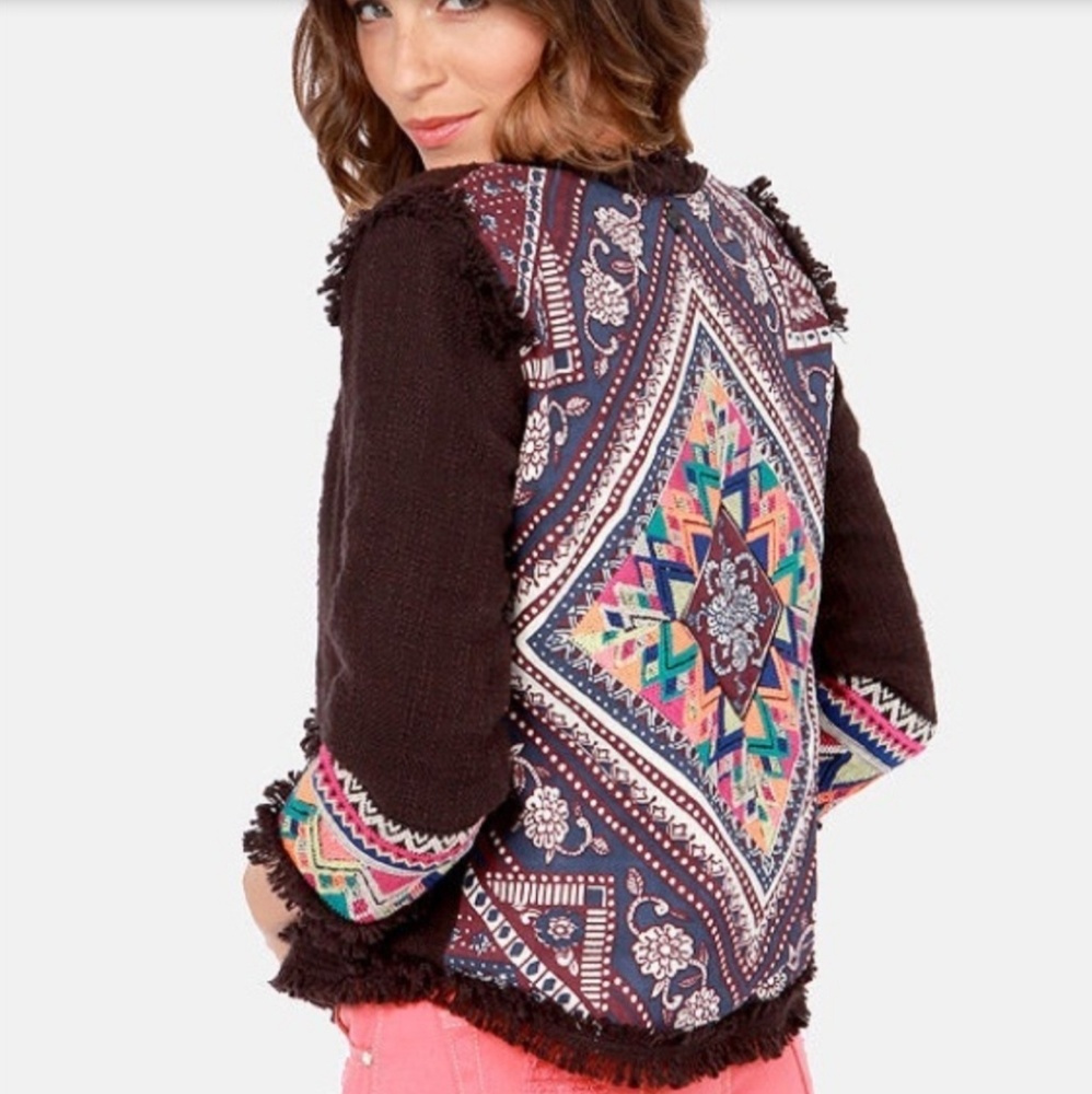 Billabong size Medium boho cropped jacket